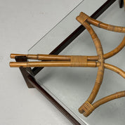 ISA_Italian_Mid-Century_Coffee_Table_Wood_&_Cane,_1980s_Italy