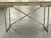 Style_Faux_Shagreen_Desk_with_Chrome_X-Base,_1980s