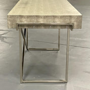 Style_Faux_Shagreen_Desk_with_Chrome_X-Base,_1980s