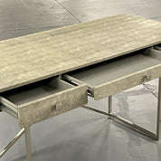 Style_Faux_Shagreen_Desk_with_Chrome_X-Base,_1980s