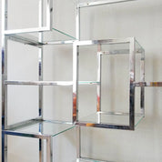 Chrome_and_Glass_Shelving_Unit_in_the_Style_of_Romeo_Rega,_Mid_Century_Modern,_1970s,_Italy