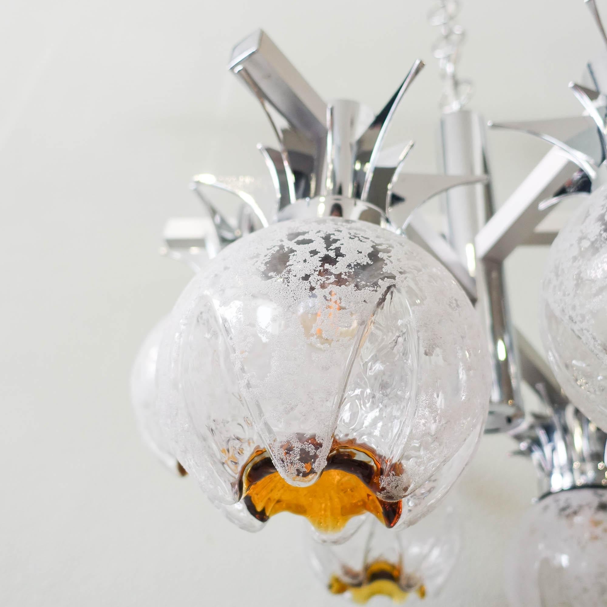 Chrome_and_Glass_Chandelier_by_Gaetano_Sciolari_for_Mazzega,_1970s,_Italy