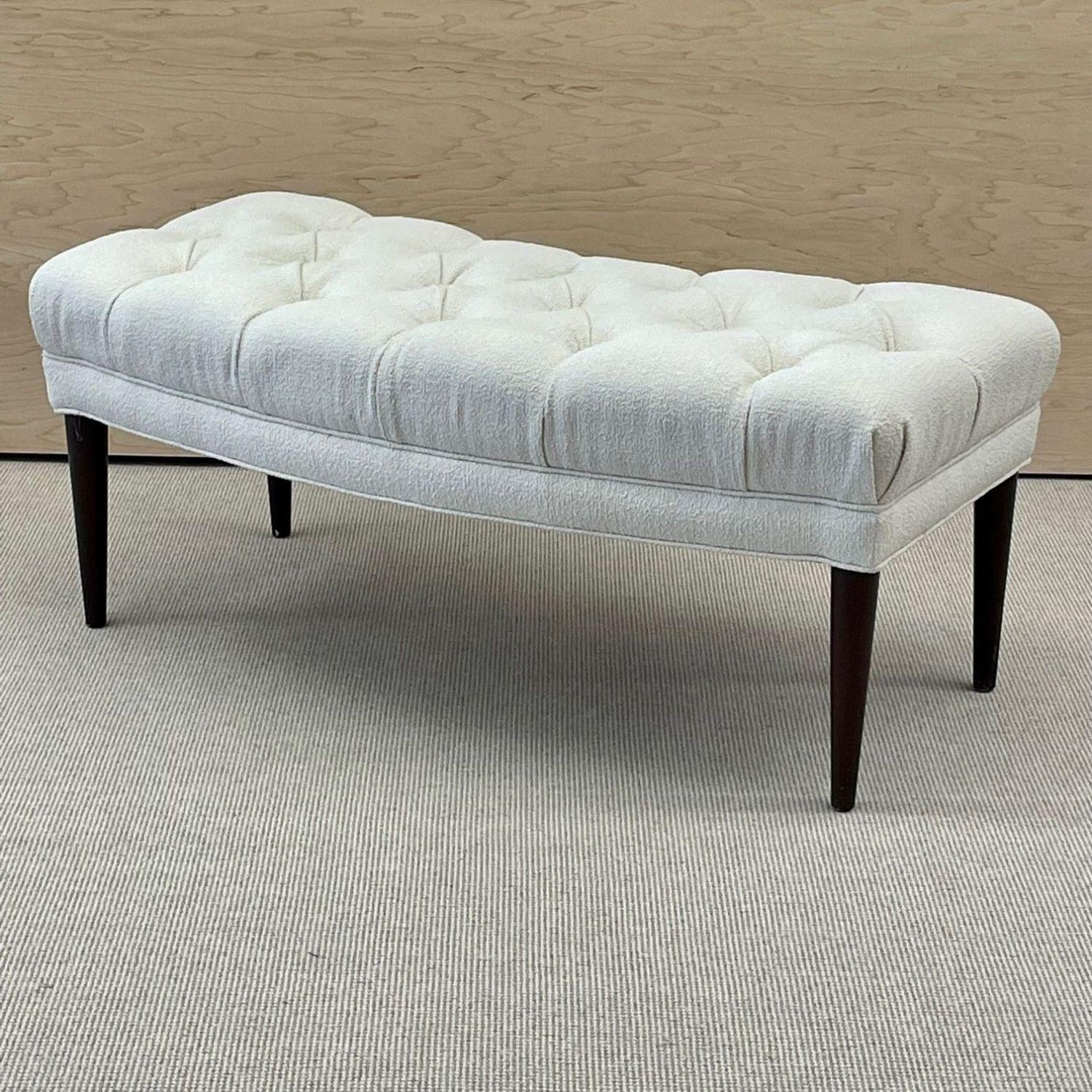 Freeform_Tufted_Bench_Ebony_Wood_Bouclé_Mid-Century_Modern_1950s_USA