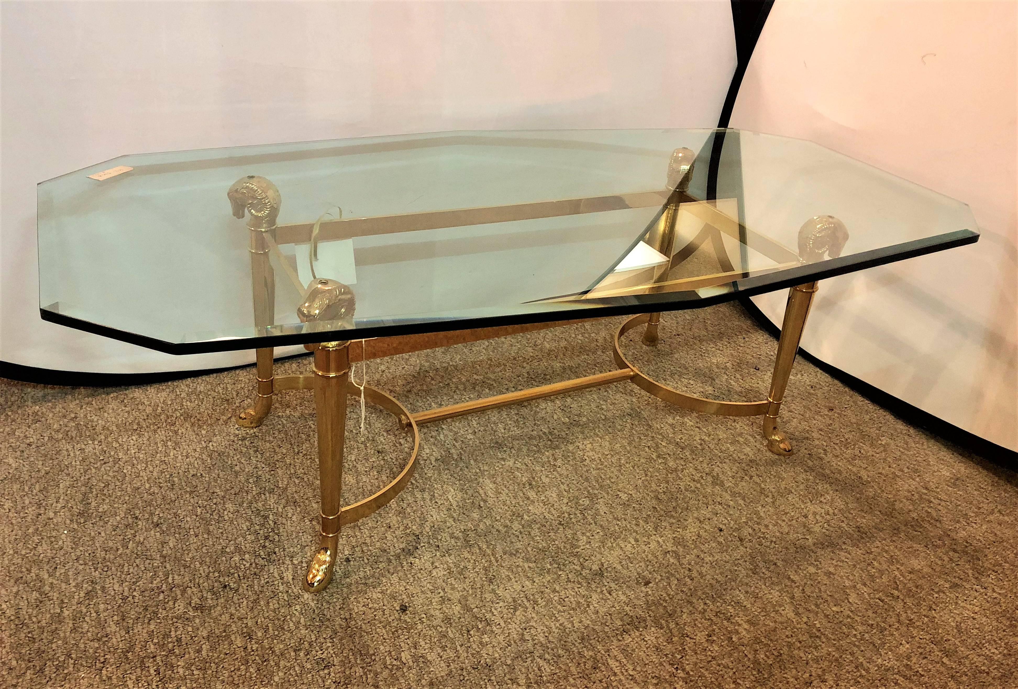 Manner_of_Jansen_Brass_Ram_Head_&_Glass_Coffee_Table_1960s