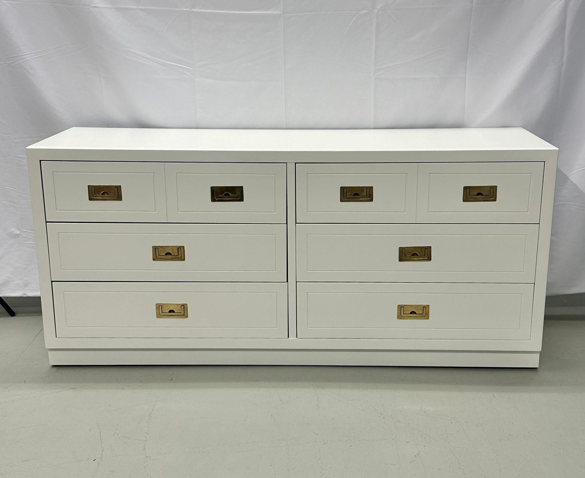 Campaign_Dresser_White_Lacquer_Brass_Mid-Century_Modern_1960s_USA