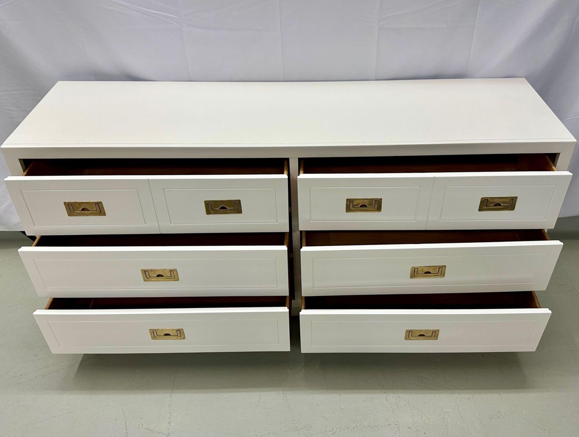 Campaign_Dresser_White_Lacquer_Brass_Mid-Century_Modern_1960s_USA