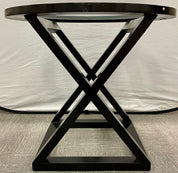 X-Base_Center_Table_Hollywood_Regency_Brass_Glass_1990s_USA