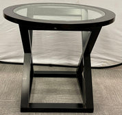 X-Base_Center_Table_Hollywood_Regency_Brass_Glass_1990s_USA