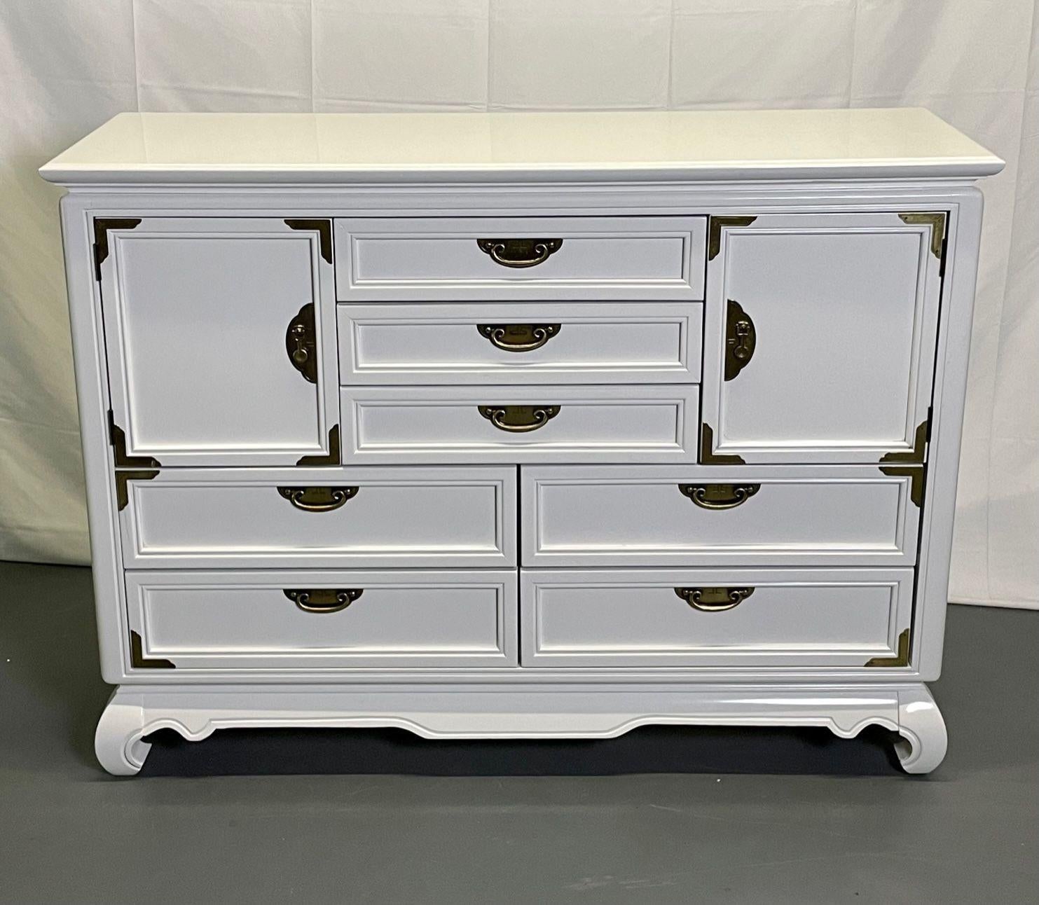 Campaign_Style_Chest_Cabinet_White_Lacquered_Wood_1970s_USA