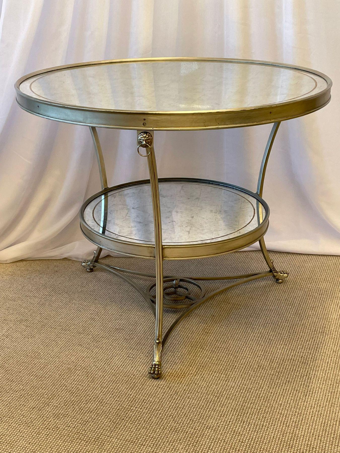 Gueridon_Center_Table_Hollywood_Regency_Mirrored_Silver_Gilt_1970s_Italy