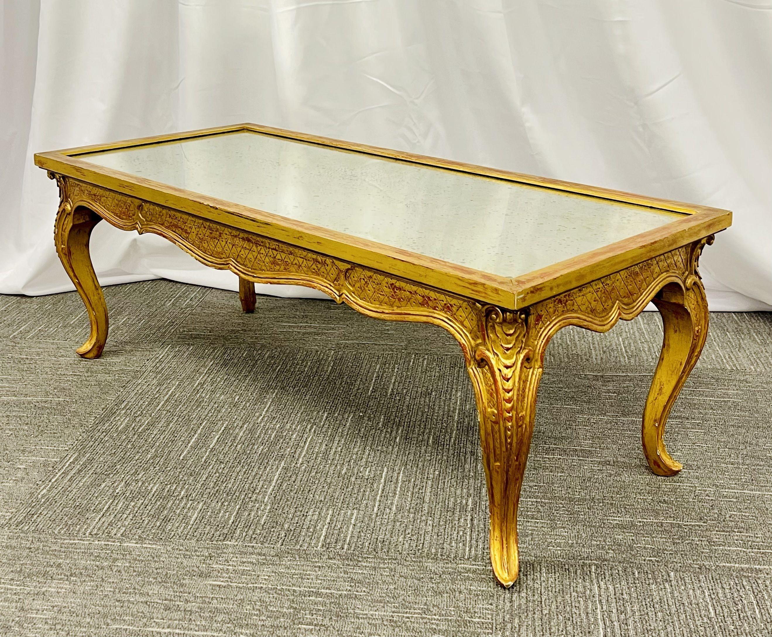 Hollywood_Regency_Style_Coffee_Table,_Giltwood_&_Antiqued_Mirror,_1970s_USA