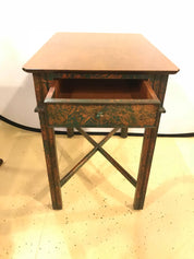 Vintage_Chinoiserie_End_Table,_South_Hampton_Furniture,_Painted_Wood,_1960s