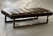 Leather_Bench_with_Steel_Base_by_J.A._Casillas,_1980s_Mid‑Century_Modern,_USA