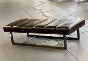 Leather_Bench_with_Steel_Base_by_J.A._Casillas,_1980s_Mid‑Century_Modern,_USA