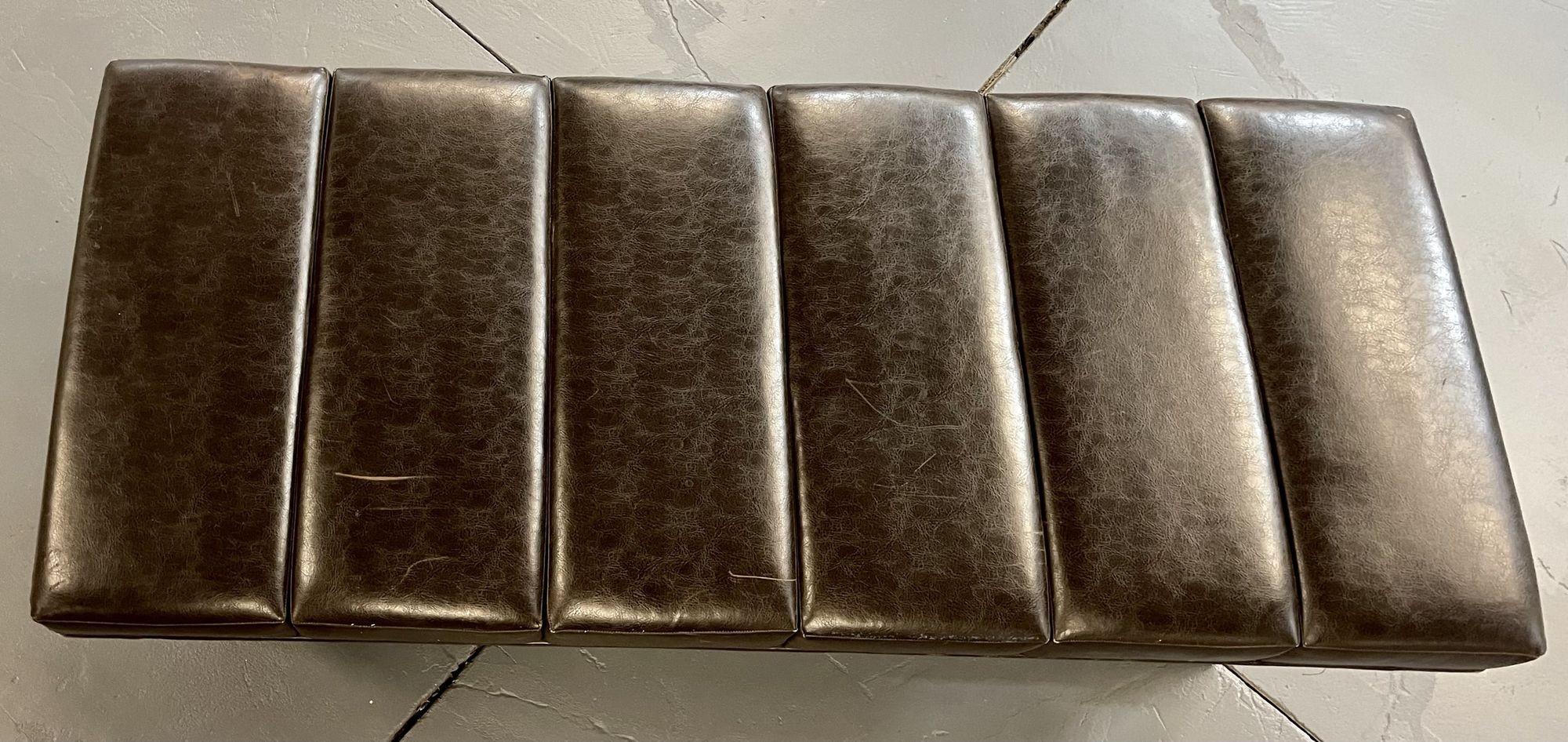 Leather_Bench_with_Steel_Base_by_J.A._Casillas,_1980s_Mid‑Century_Modern,_USA