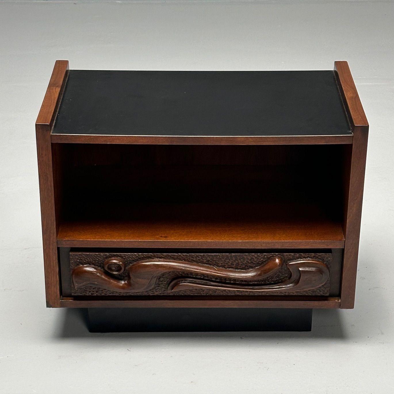 Vintage_Sculptural_Oceanic_Nightstand_by_Pulaski,_Walnut_&_Resin,_1960s,_USA
