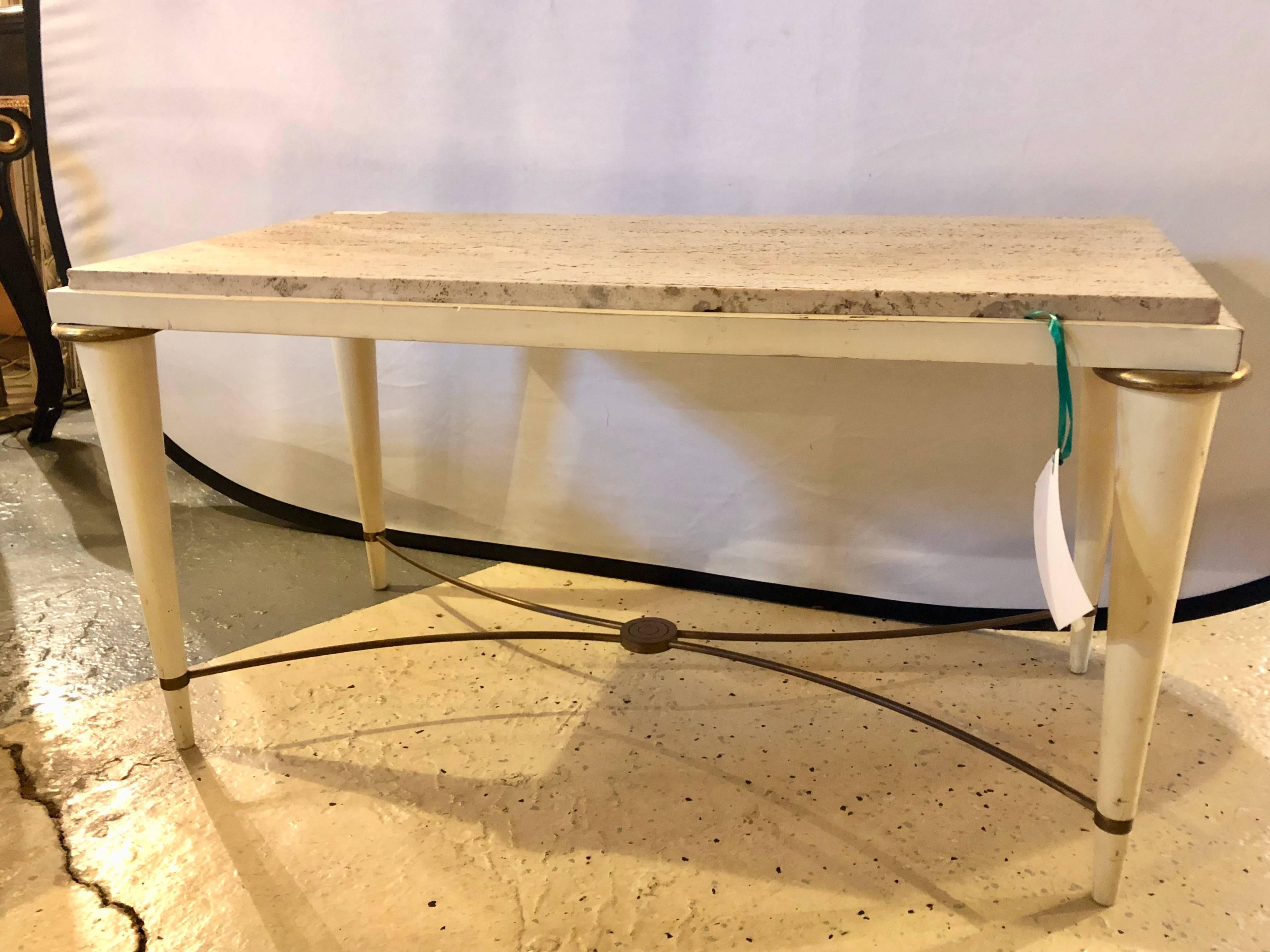 Mid-Century_Modern_Coffee_Table_Travertine_Marble_Brass_Stretcher_1960s