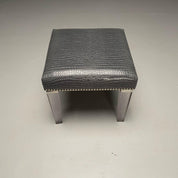 Contemporary_Modern_Footstool_Chrome_Acrylic_Faux_Snakeskin_2010s_USA