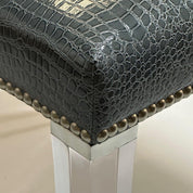 Contemporary_Modern_Footstool_Chrome_Acrylic_Faux_Snakeskin_2010s_USA
