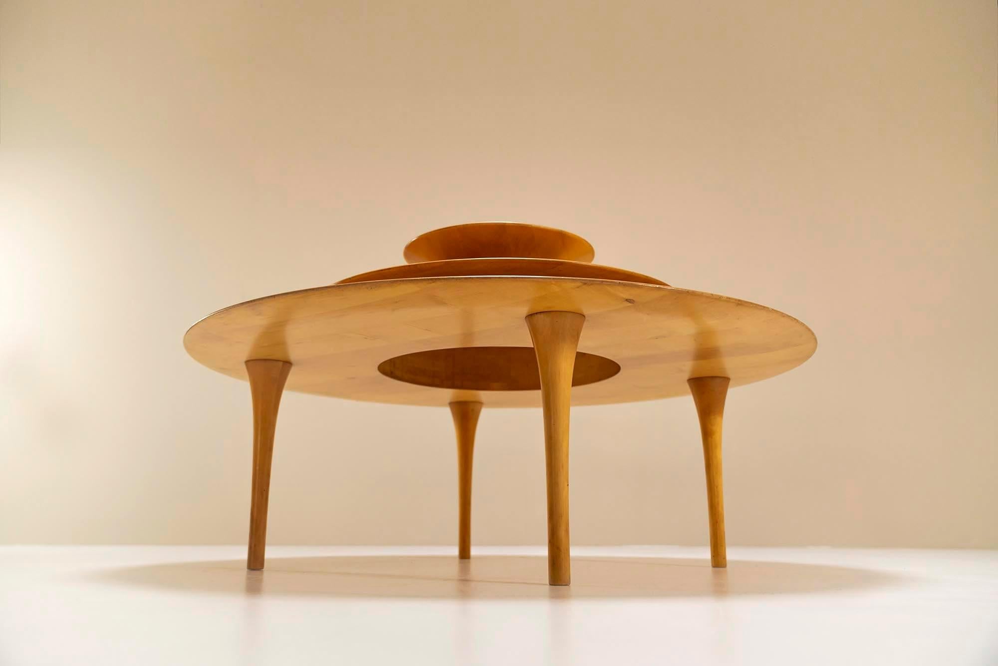 Rare_Nanna_Ditzel_Coffee_Table_in_Maple_Wood_for_Brdr._Kruger,_Denmark,_1980s