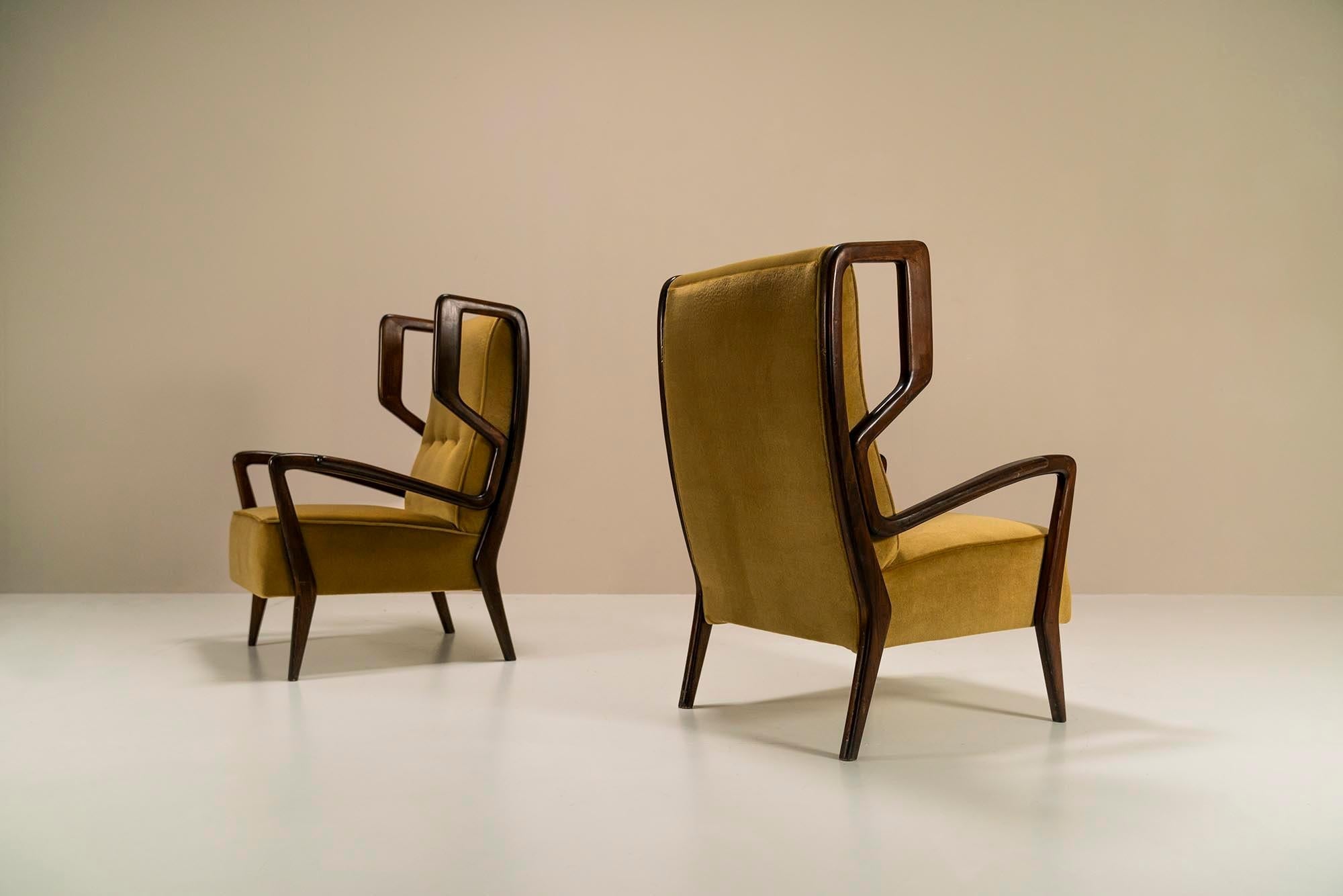 Set_of_2_Wingback_Armchairs_In_Poplar_And_Mohair_By_Orlando_Orlandi,_Italy_1950's