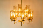 Hans_Agne_Jakobsson_Chandelier_Model_T434/15_in_Brass_and_Glass,_Sweden,_1960s