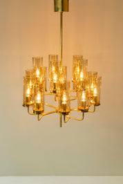 Hans_Agne_Jakobsson_Chandelier_Model_T434/15_in_Brass_and_Glass,_Sweden,_1960s