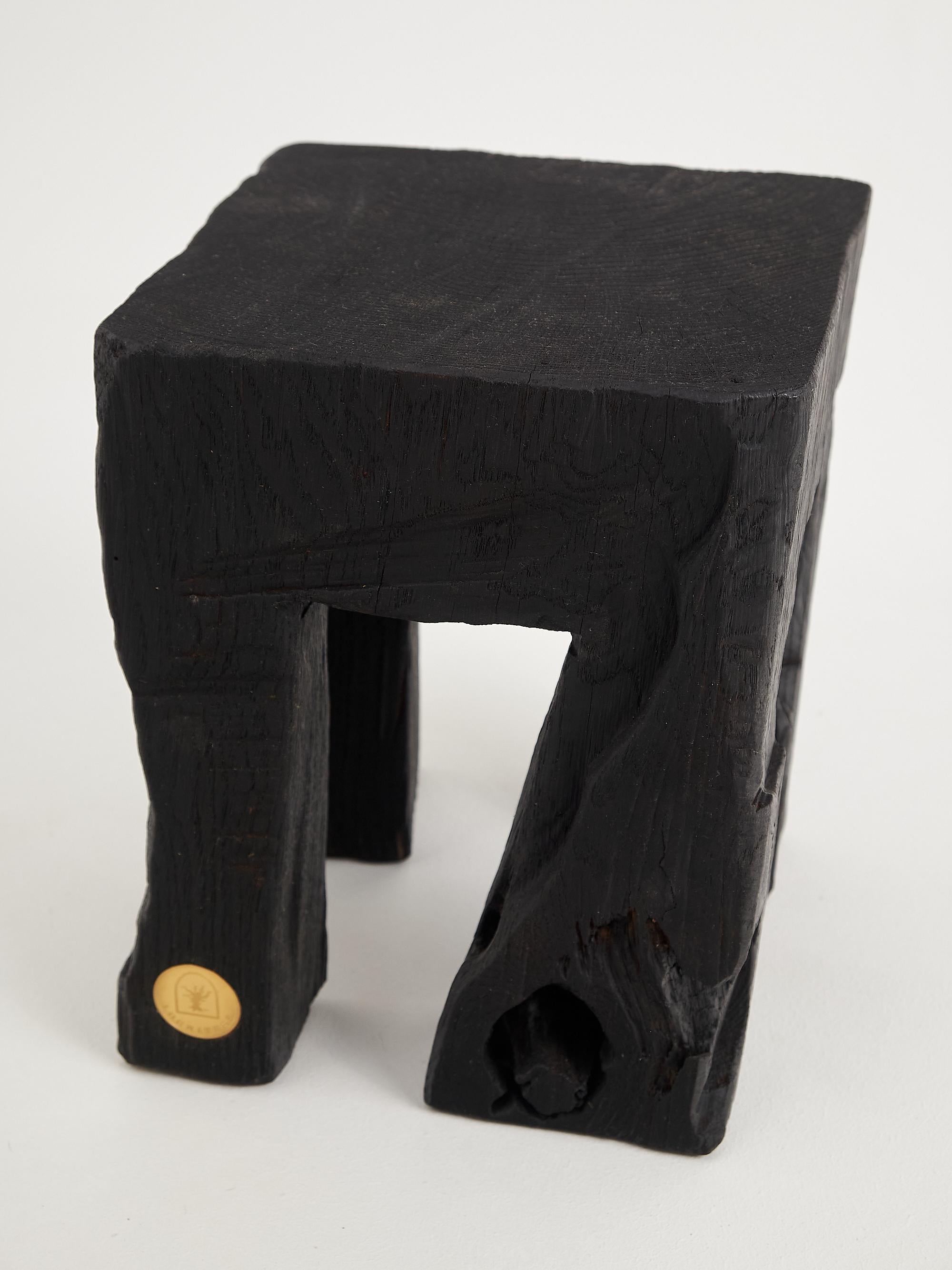 Rustic_Sculptural_Side_Table,_Stool,_Burnt_Black_Oak_Wood,_Unique,_Logniture