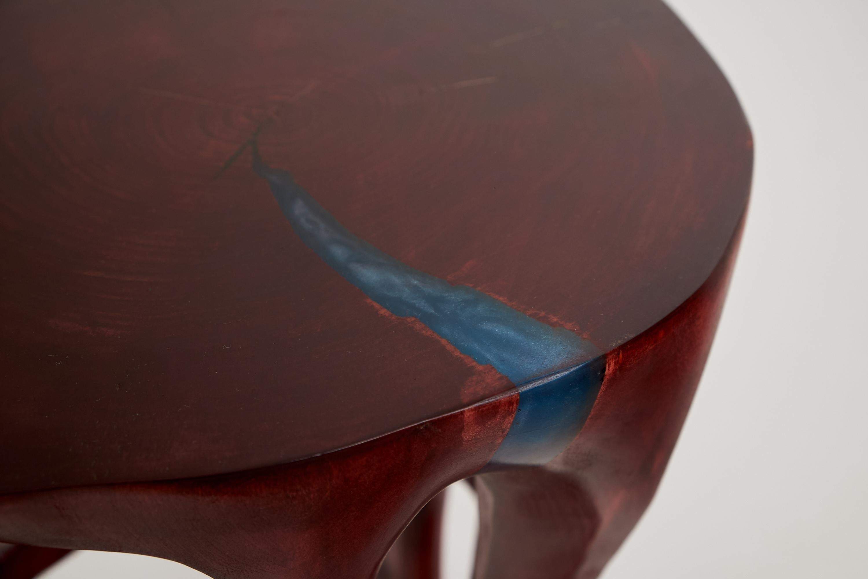 Logniture,_Solid_Wood_Sculptural_Side,_Original_1/1,_red_wood