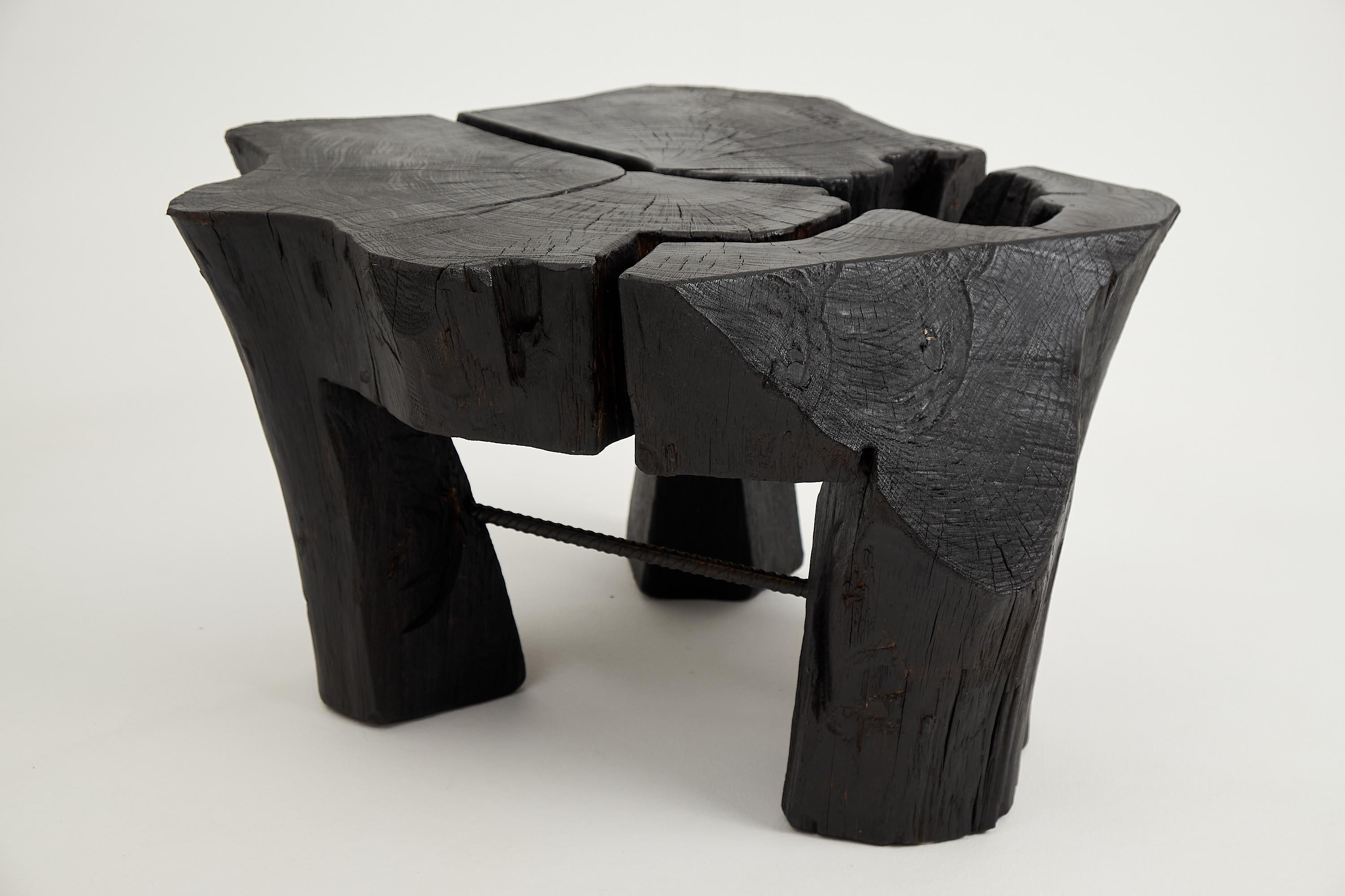 Logniture,_Rustic_Sculptural_Coffee_Table,_Burnt_Black_Oak_Wood