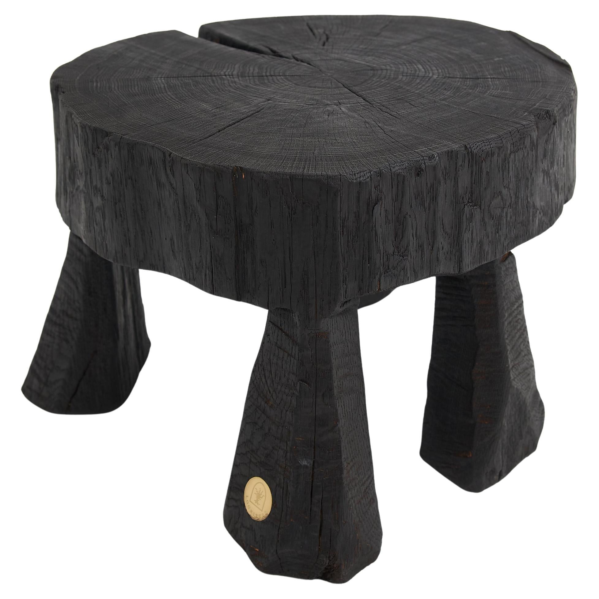 Logniture,_Rustic_Sculptural_Coffee_Table,_Burnt_Black_Oak_Wood