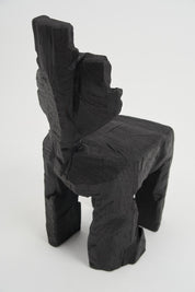 Logniture,_Brutalist_Sculptural_Stool,_Solid_Burnt_Oak_Wood,_Unique_1/1,_Jownik