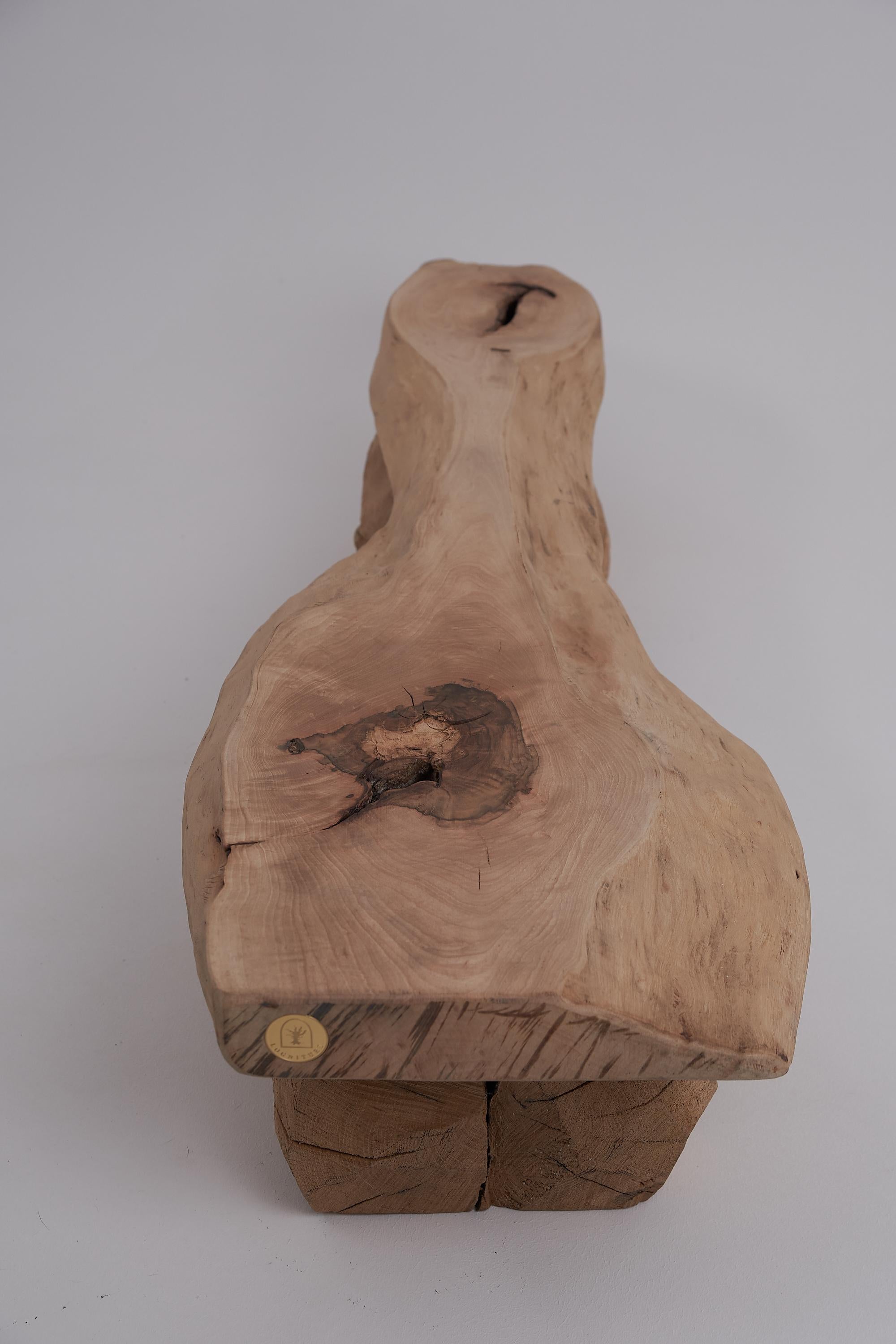 Logniture,_Live_Edge_Walnut_&_Oak_Bench,_Wabi-Sabi,_Brutalist,_Log_Furniture