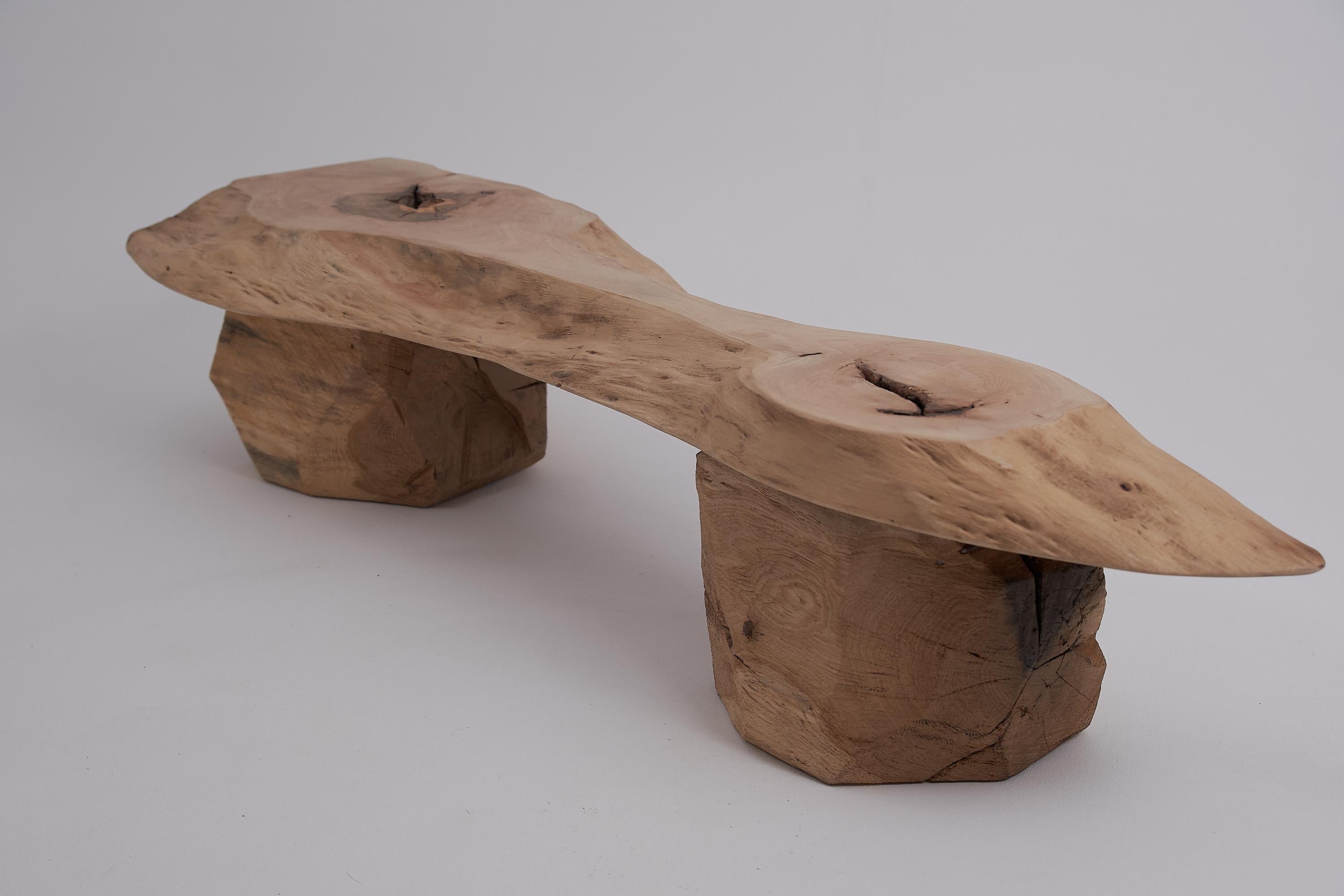 Logniture,_Live_Edge_Walnut_&_Oak_Bench,_Wabi-Sabi,_Brutalist,_Log_Furniture