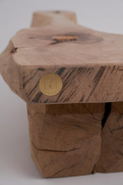 Logniture,_Live_Edge_Walnut_&_Oak_Bench,_Wabi-Sabi,_Brutalist,_Log_Furniture