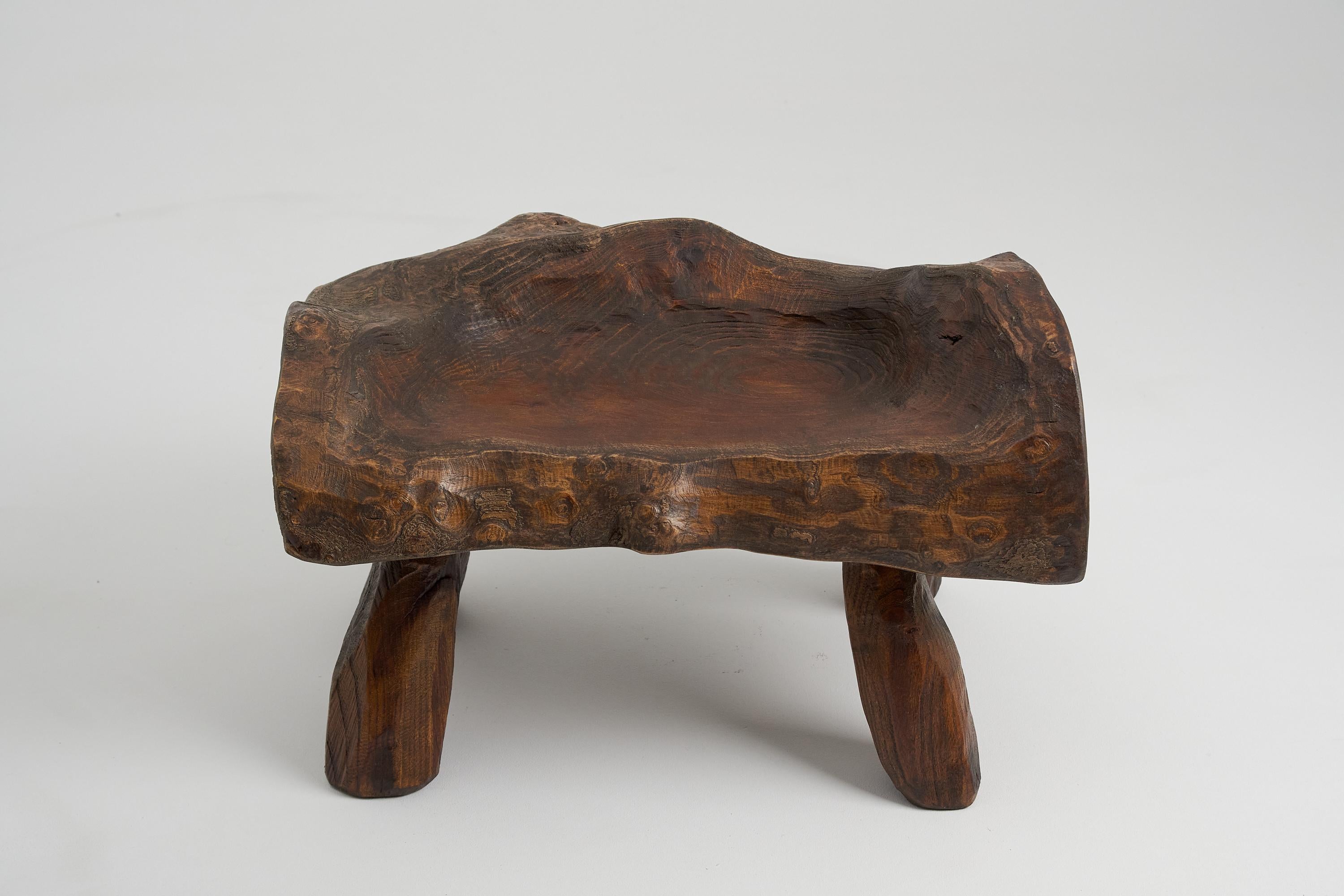 Carved_Stool_From_Single_Piece_of_Mulberry_Wood,_Unique_Log_Furniture