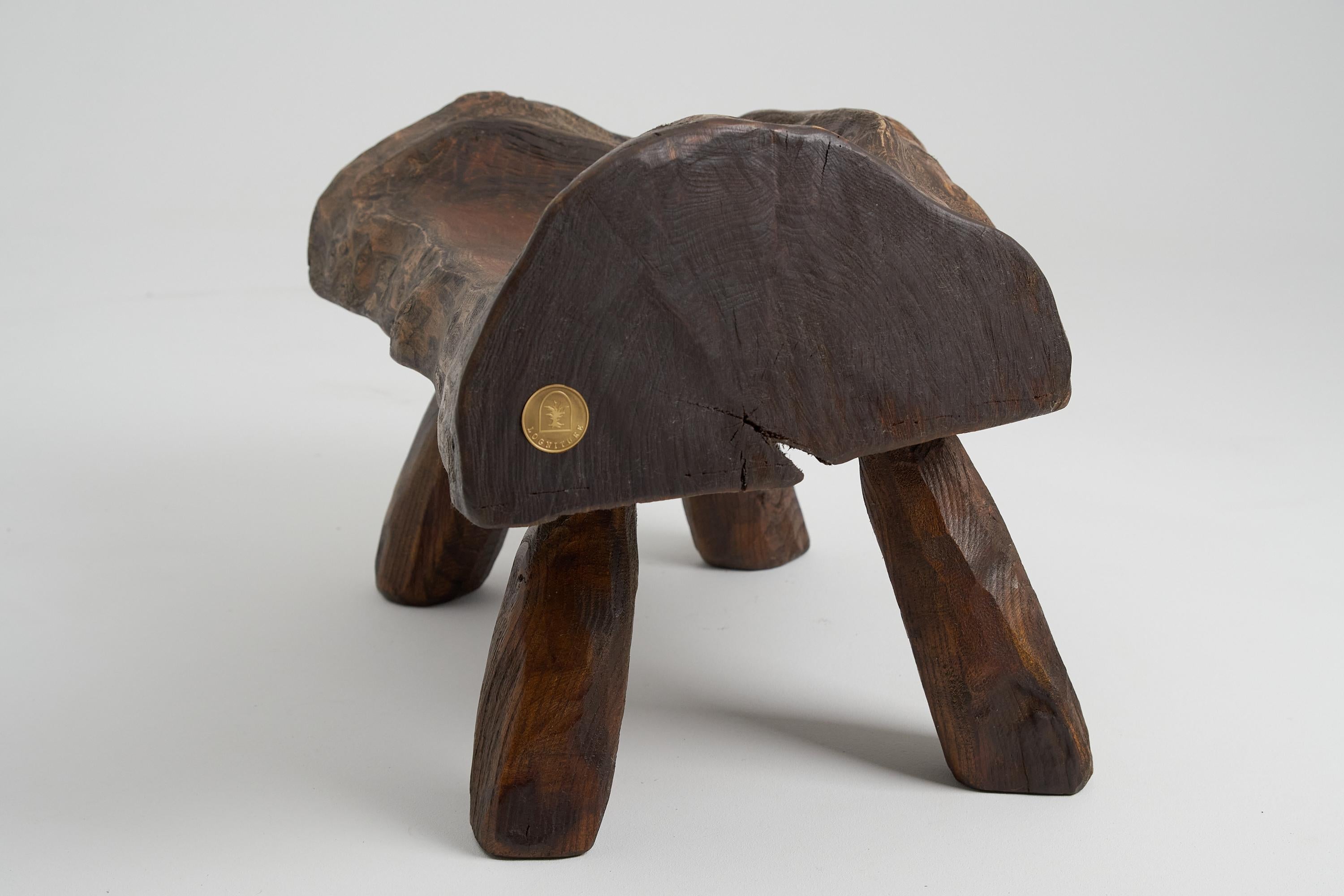 Carved_Stool_From_Single_Piece_of_Mulberry_Wood,_Unique_Log_Furniture