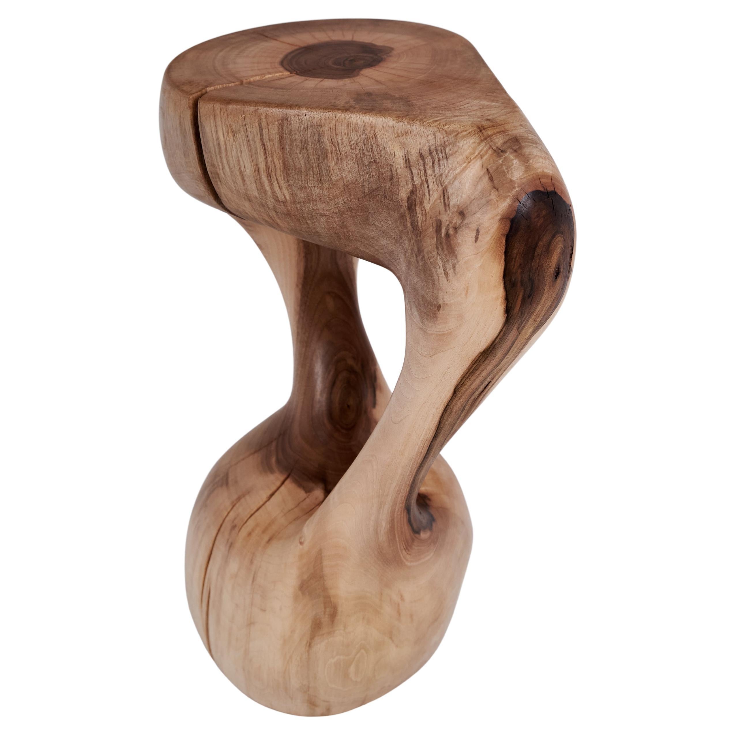 Walnut_Solid_Wood_Sculptural_Side_Table,_Original_Contemporary_Design