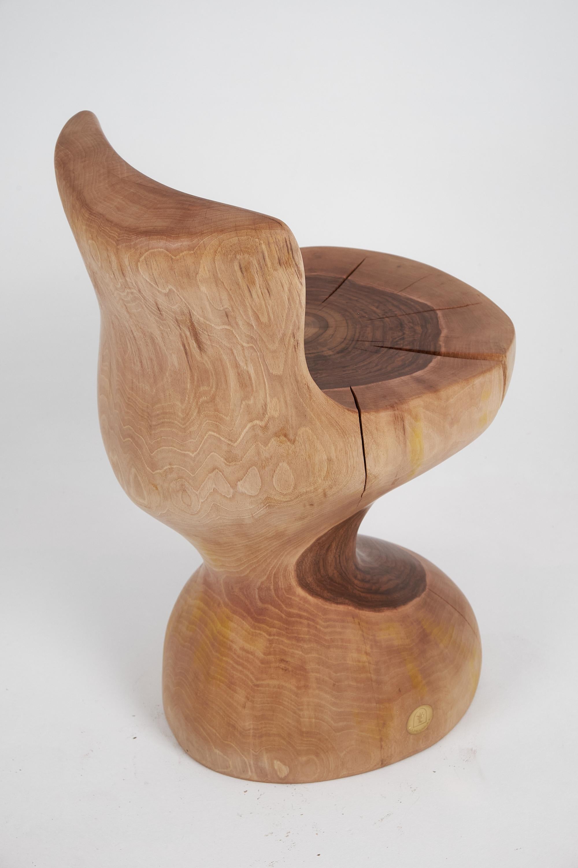Carved_Chair_From_Single_Piece_of_Walnut_Wood,_Log_Furniture