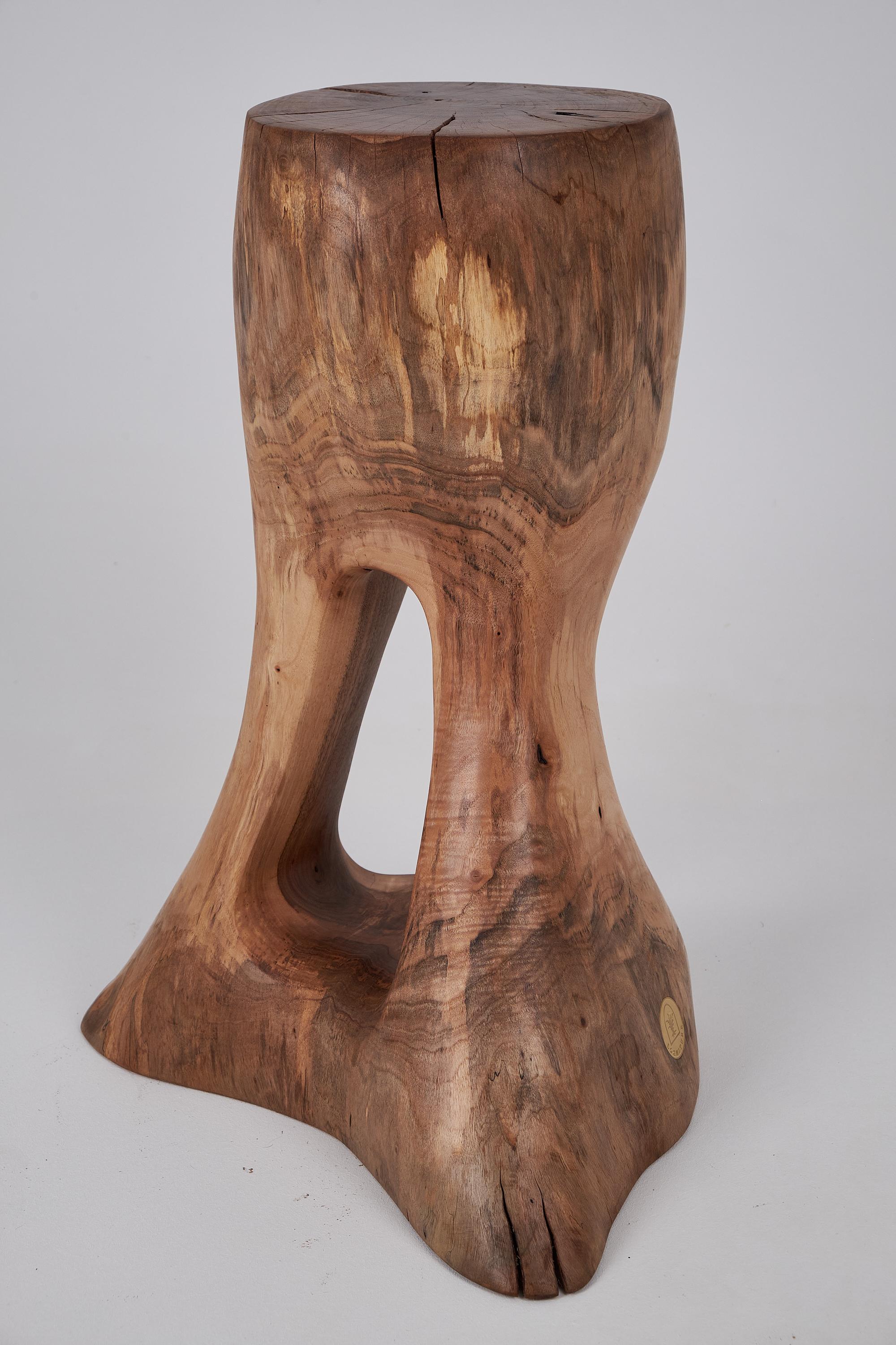 Walnut_Solid_Wood_Sculptural_Side_Table,_Original_Contemporary_Design
