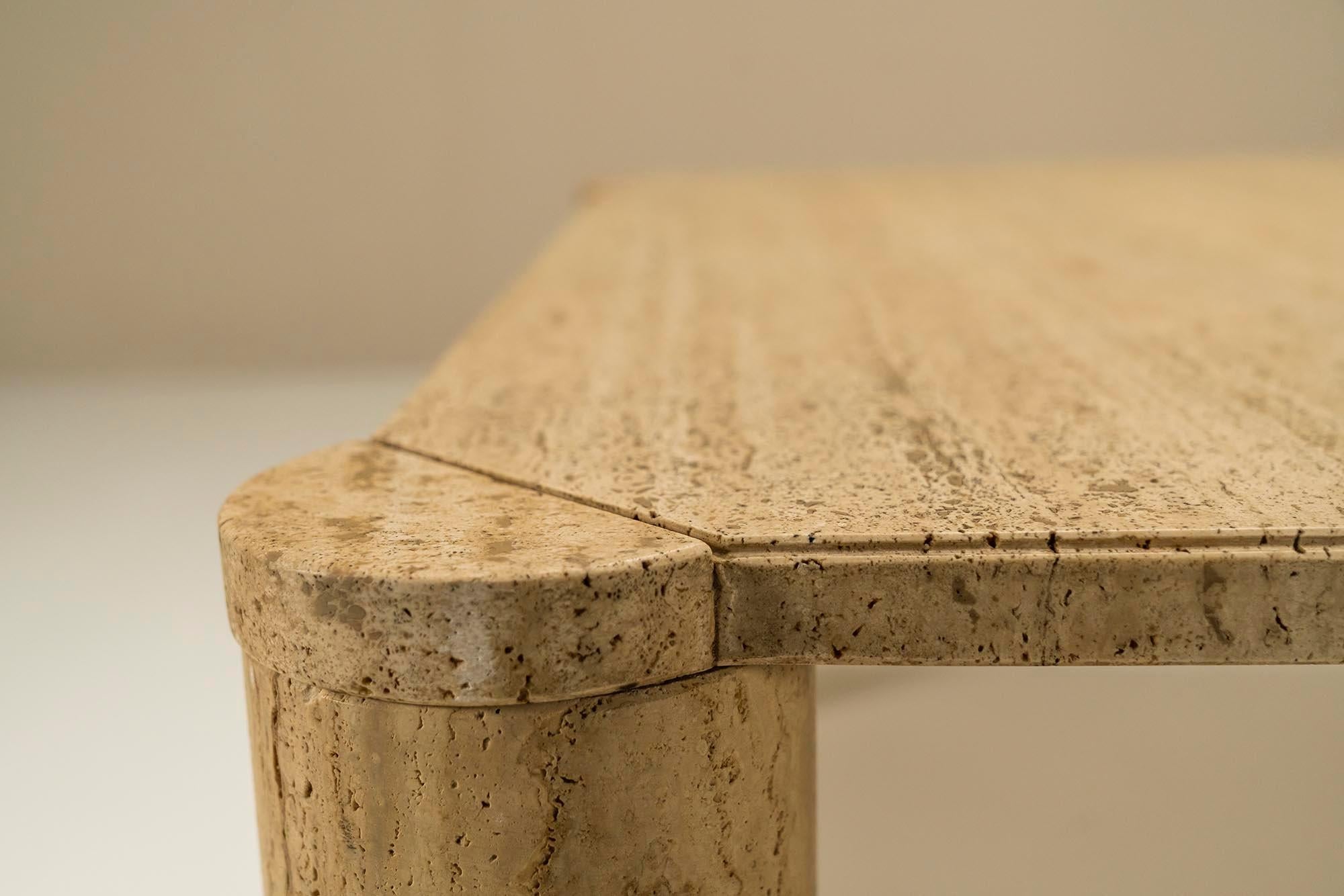 Travertine_Square_Coffee_Table_with_Cylindrical_Legs,_France,_1970s