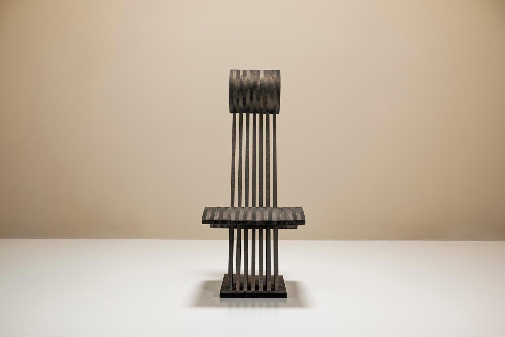 Architectural_Chair_in_Anthracite_Stained_Wood,_Netherlands_1980s