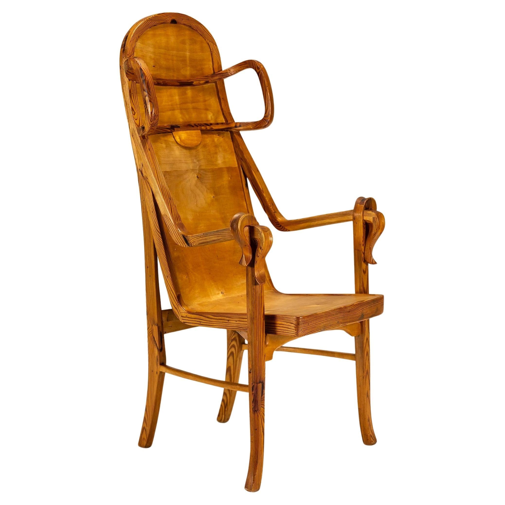 Sculptural_Armchair_in_Pine_-and_Plywood_by_Eberhard_Muéller,_Germany_1980s