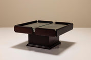 Square_Extendable_Coffee_Table_In_Stained_Beech_With_Glass_Top,_Italy_1960's