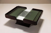 Square_Extendable_Coffee_Table_In_Stained_Beech_With_Glass_Top,_Italy_1960's