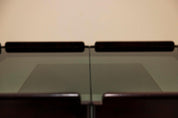 Square_Extendable_Coffee_Table_In_Stained_Beech_With_Glass_Top,_Italy_1960's