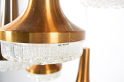 Stilux_Milano_Chandelier_with_Copper_and_Crystal_Glass,_Italy