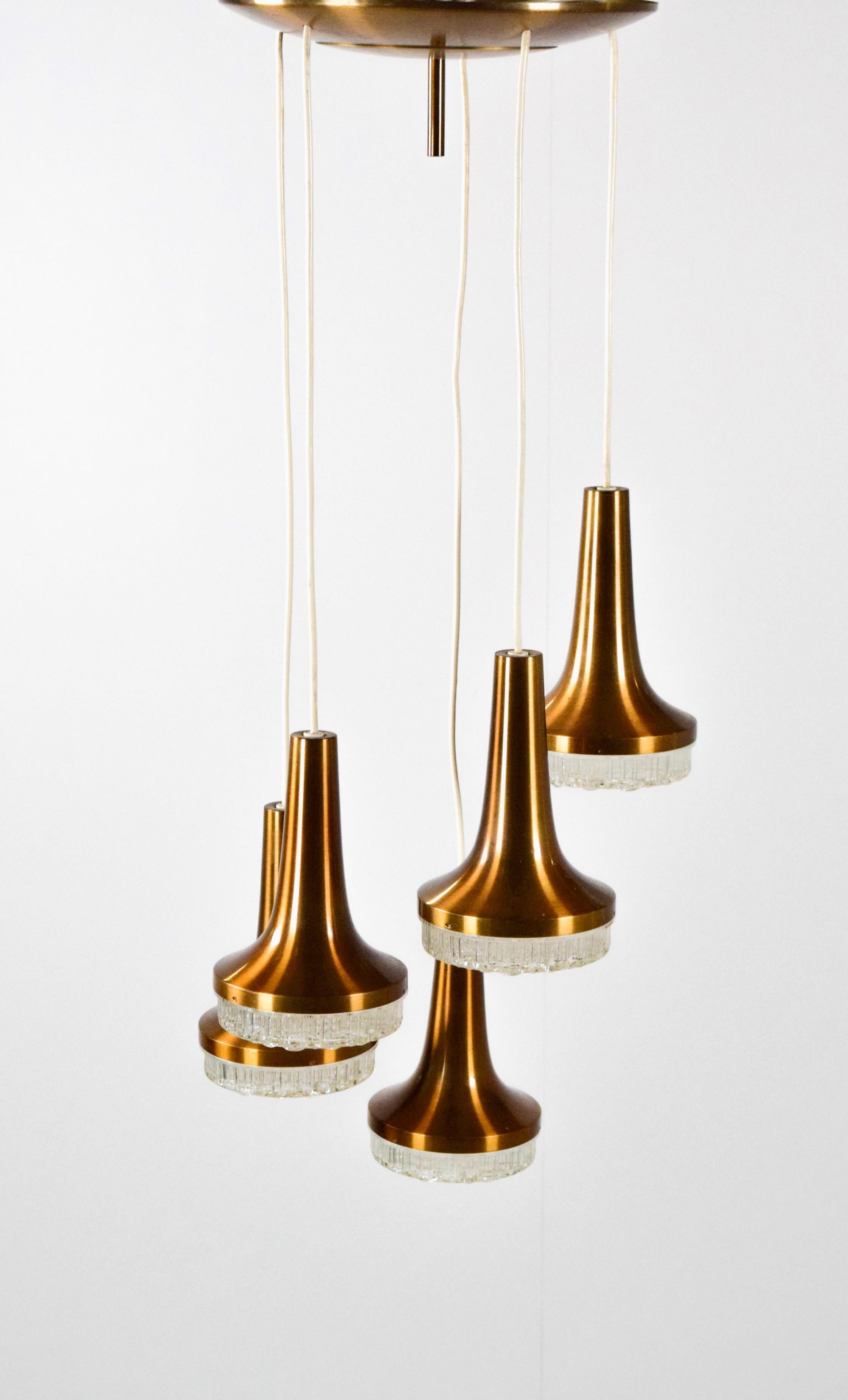 Stilux_Milano_Chandelier_with_Copper_and_Crystal_Glass,_Italy