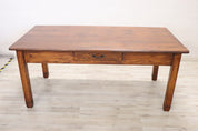 Vintage_Rustic_Kitchen_Table_in_Fir_Wood,_Italy_Mid-20th_Century