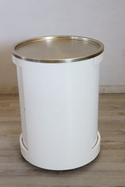 Space_Age_White_Bar_Cart_on_Wheels_with_Sliding_Door,_1960s